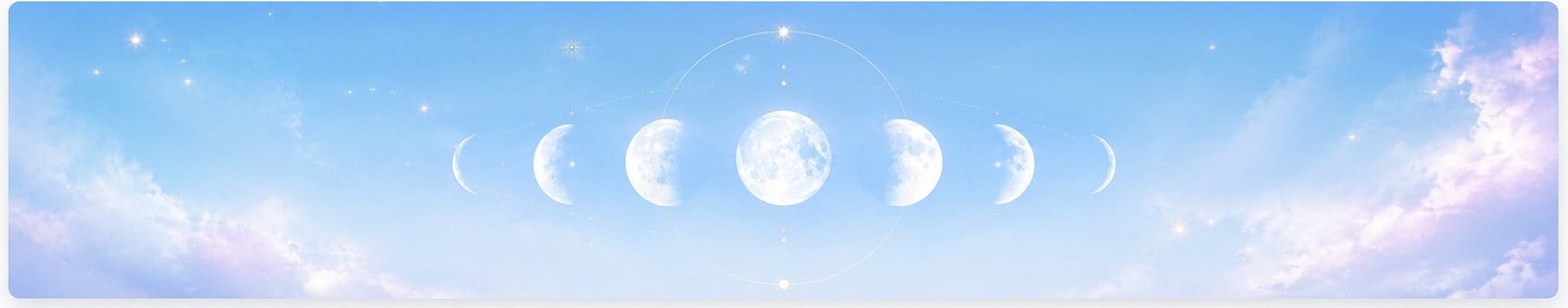 Moon phases over a bright sky
