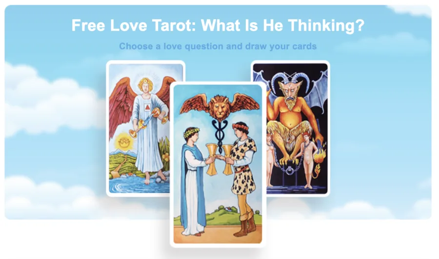Free Love Tarot card reading interface
