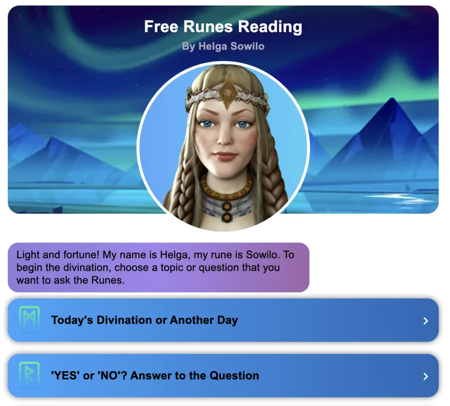 Free Runes Reading interface