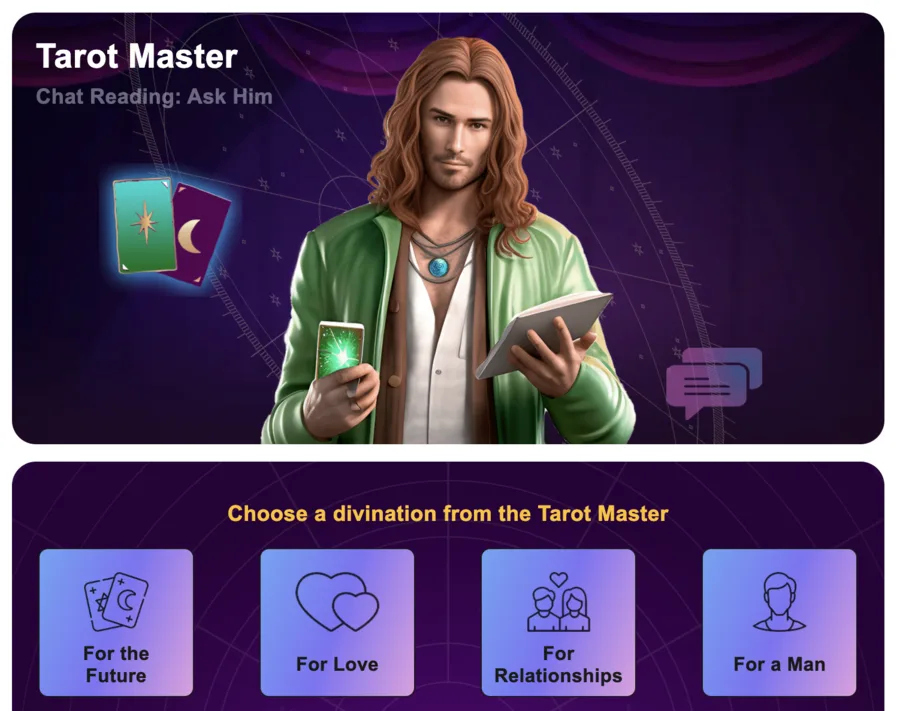 Tarot Master reading interface
