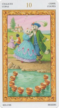 Ten of Cups in the deck Tarot of White Cats