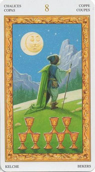 Eight of Cups in the deck Tarot of White Cats