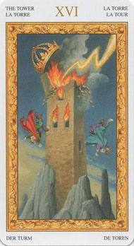 The Tower in the deck Tarot of White Cats