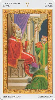 The Hierophant in the deck Tarot of White Cats