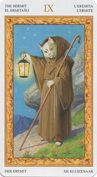 The Hermit in the deck Tarot of White Cats