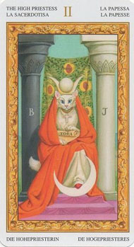 The High Priestess in the deck Tarot of White Cats