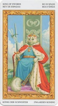 King of Swords in the deck Tarot of White Cats