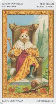 King of Pentacles in the deck Tarot of White Cats