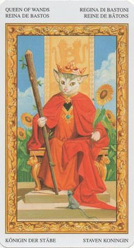 Queen of Wands in the deck Tarot of White Cats