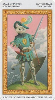 Page of Swords in the deck Tarot of White Cats