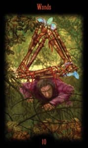 Ten of Wands in the deck Legacy of the Divine Tarot