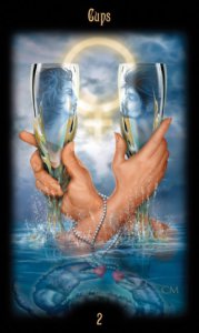 Two of Cups in the deck Legacy of the Divine Tarot