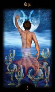 Eight of Cups in the deck Legacy of the Divine Tarot