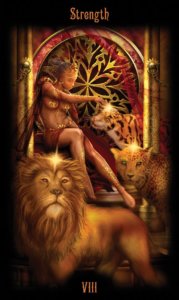 Strength in the deck Legacy of the Divine Tarot