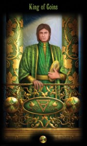 King of Pentacles in the deck Legacy of the Divine Tarot