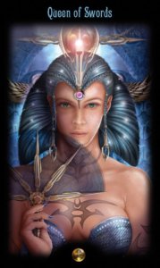 Queen of Swords in the deck Legacy of the Divine Tarot