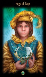 Page of Cups in the deck Legacy of the Divine Tarot