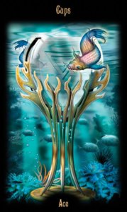 Ace of Cups in the deck Legacy of the Divine Tarot