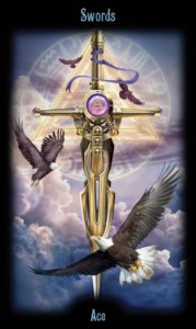 Ace of Swords in the deck Legacy of the Divine Tarot