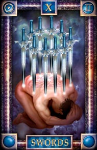 Ten of Swords in the deck Tarot of Dreams Ciro Marchetti