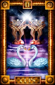 Two of Cups in the deck Tarot of Dreams Ciro Marchetti