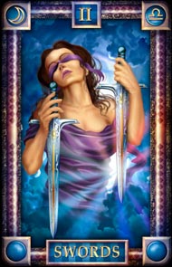 Two of Swords in the deck Tarot of Dreams Ciro Marchetti