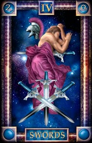 Four of Swords in the deck Tarot of Dreams Ciro Marchetti