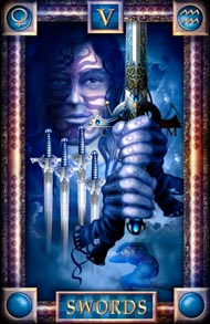 Five of Swords in the deck Tarot of Dreams Ciro Marchetti