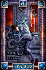 Seven of Swords in the deck Tarot of Dreams Ciro Marchetti