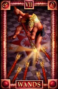 Seven of Wands in the deck Tarot of Dreams Ciro Marchetti