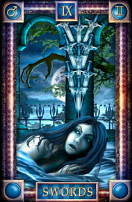 Nine of Swords in the deck Tarot of Dreams Ciro Marchetti