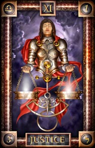 Justice  in the deck Tarot of Dreams Ciro Marchetti