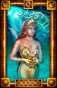 Queen of Cups in the deck Tarot of Dreams Ciro Marchetti