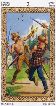 Two of Swords in the deck Tarot of the Druids