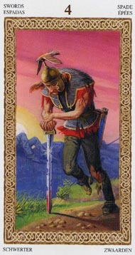 Four of Swords in the deck Tarot of the Druids