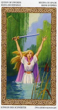 Queen of Swords in the deck Tarot of the Druids