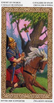 Knight of Swords in the deck Tarot of the Druids