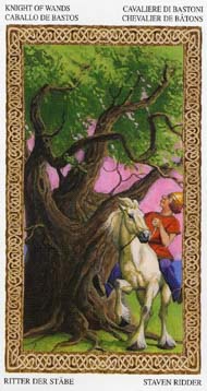 Knight of Wands in the deck Tarot of the Druids