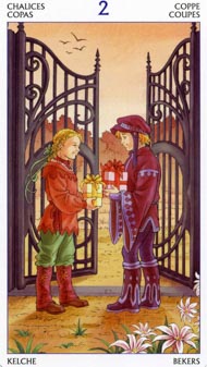 Two of Cups in the deck Tarot of the 78 Doors