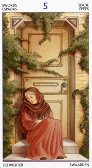 Five of Swords in the deck Tarot of the 78 Doors