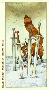 Four of Swords in the deck Tarot of Durer