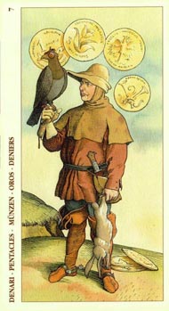 Seven of Pentacles in the deck Tarot of Durer