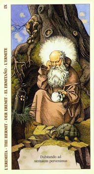 The Hermit in the deck Tarot of Durer