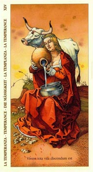 Temperance in the deck Tarot of Durer