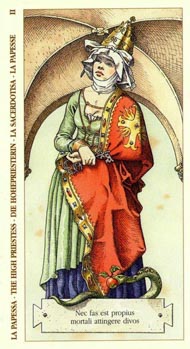 The High Priestess in the deck Tarot of Durer