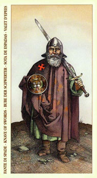 Page of Swords in the deck Tarot of Durer