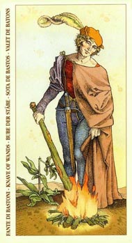 Page of Wands in the deck Tarot of Durer