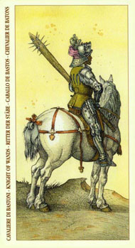 Knight of Wands in the deck Tarot of Durer