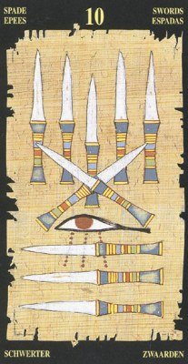 Ten of Swords in the deck Egyptian Tarot