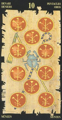 Ten of Pentacles in the deck Egyptian Tarot